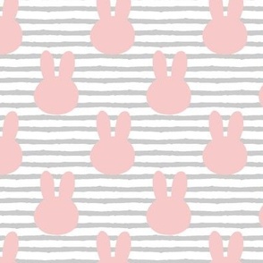 bunny on stripes || grey stripes