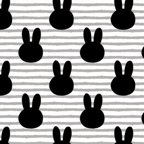bunny on stripes || monochrome