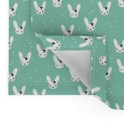 Cute spring bunny love sweet bow and kawaii eye lashes mint