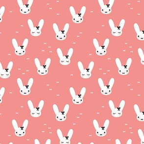 Cute spring bunny love sweet bow and kawaii eye lashes pink 