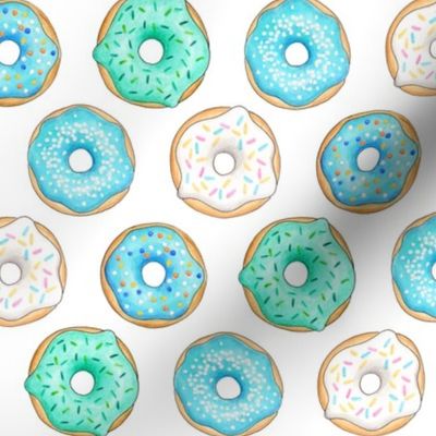 Iced Donuts - Blue 2 inch donuts