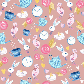 Alice in Wonderland/ ALice in Wonderland Fabric/ Bunny/ Romantic fabric