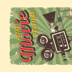 Tea Towel-Retro Movie