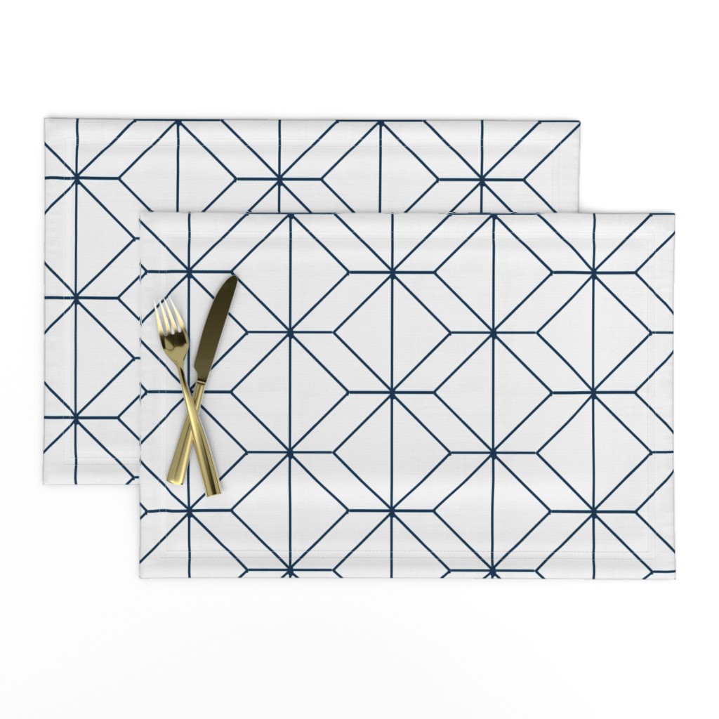 Geometry White and French Navy