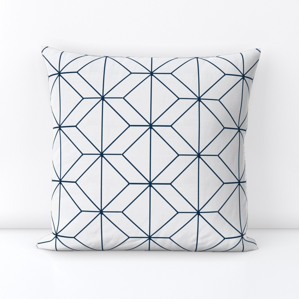 Geometry White and French Navy