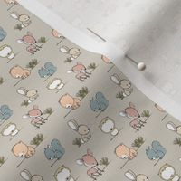 (micro) woodland babies  || grass on beige 