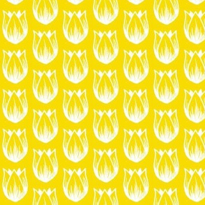 Doodle Tulip (White on Yellow)