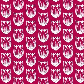 Doodle Tulip (White on Red)