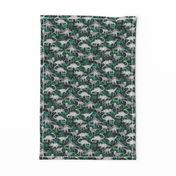 Dinosaur Jungle green and teal small print