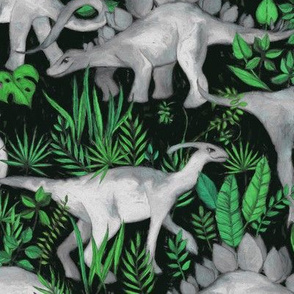 Dinosaur Jungle green large print