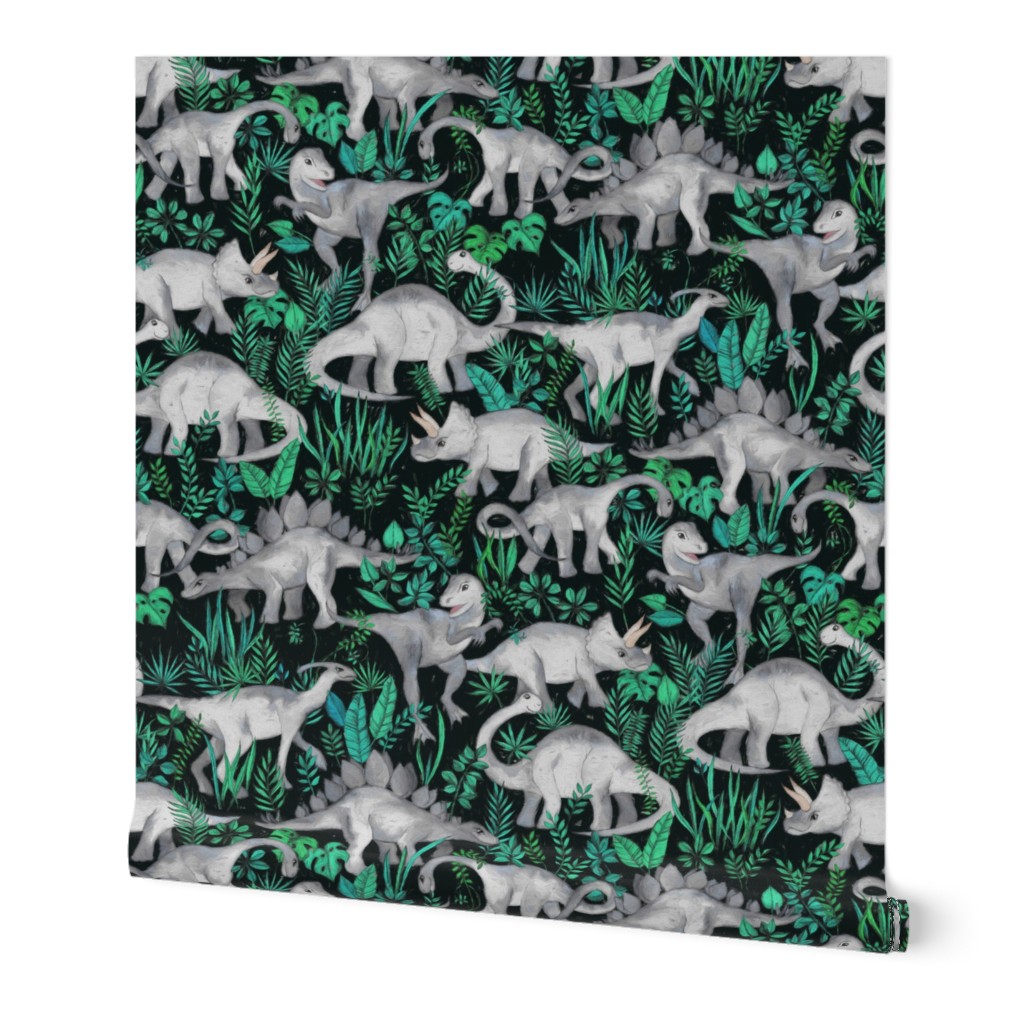 Dinosaur Jungle green and teal large print