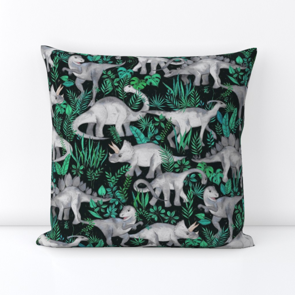 Dinosaur Jungle green and teal large print