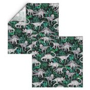 Dinosaur Jungle green and teal large print