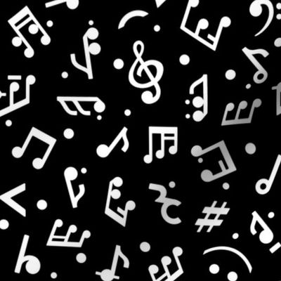 Music Notes on Black BG small scale