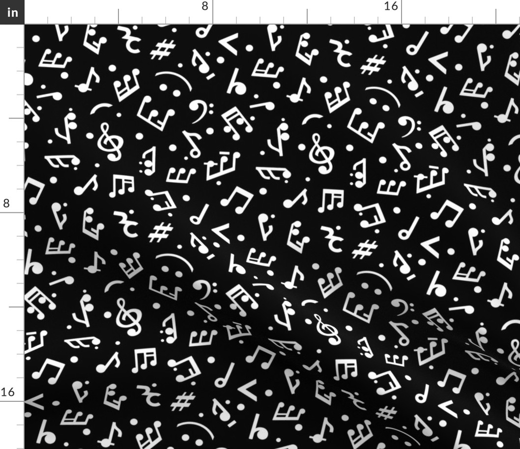Music Notes on Black BG small scale