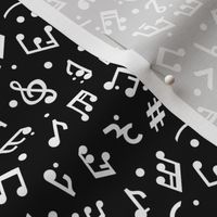 Music Notes on Black BG in tiny scale