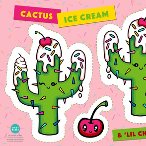 Cactus Ice Cream Pillow