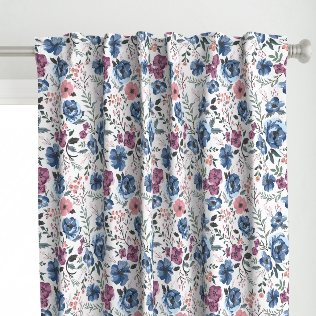 Berry Meadow Floral on Cream