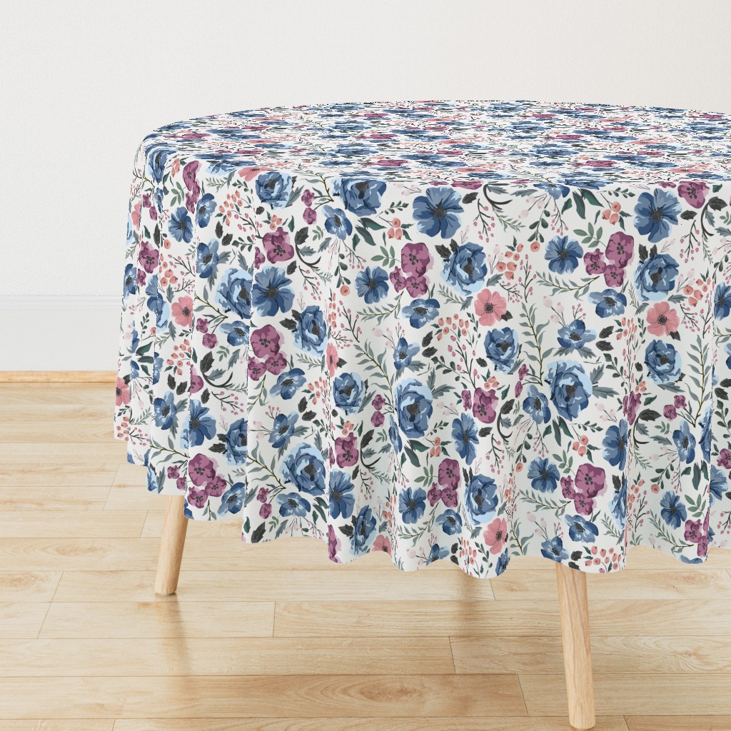Berry Meadow Floral on Cream