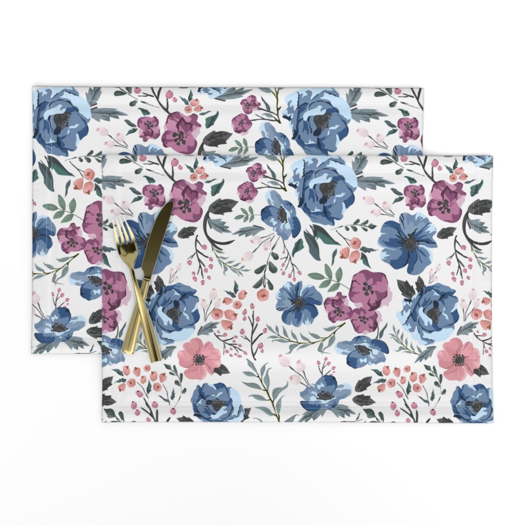 Berry Meadow Floral on Cream