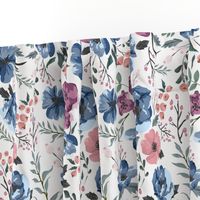 Berry Meadow Floral on Cream