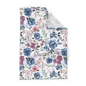 Berry Meadow Floral on Cream