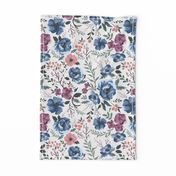 Berry Meadow Floral on Cream