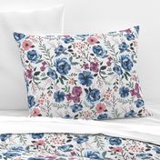 Berry Meadow Floral on Cream