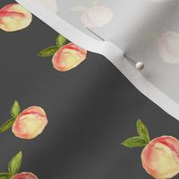 watercolor peaches || dark grey