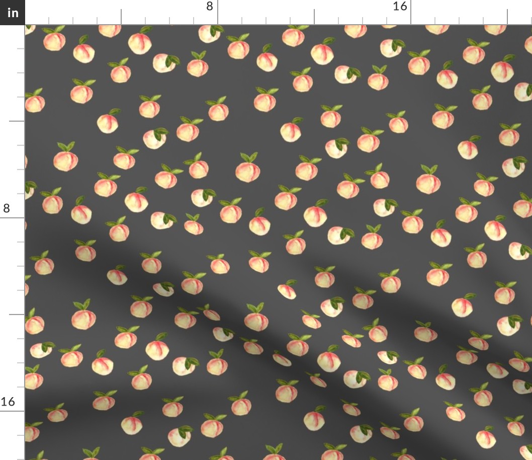 watercolor peaches || dark grey