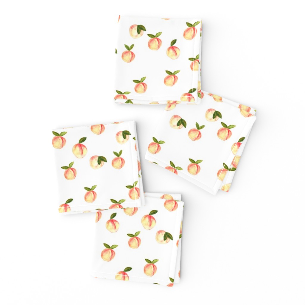 watercolor peaches || white