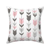 Arrow Feathers - grey,pink,white-