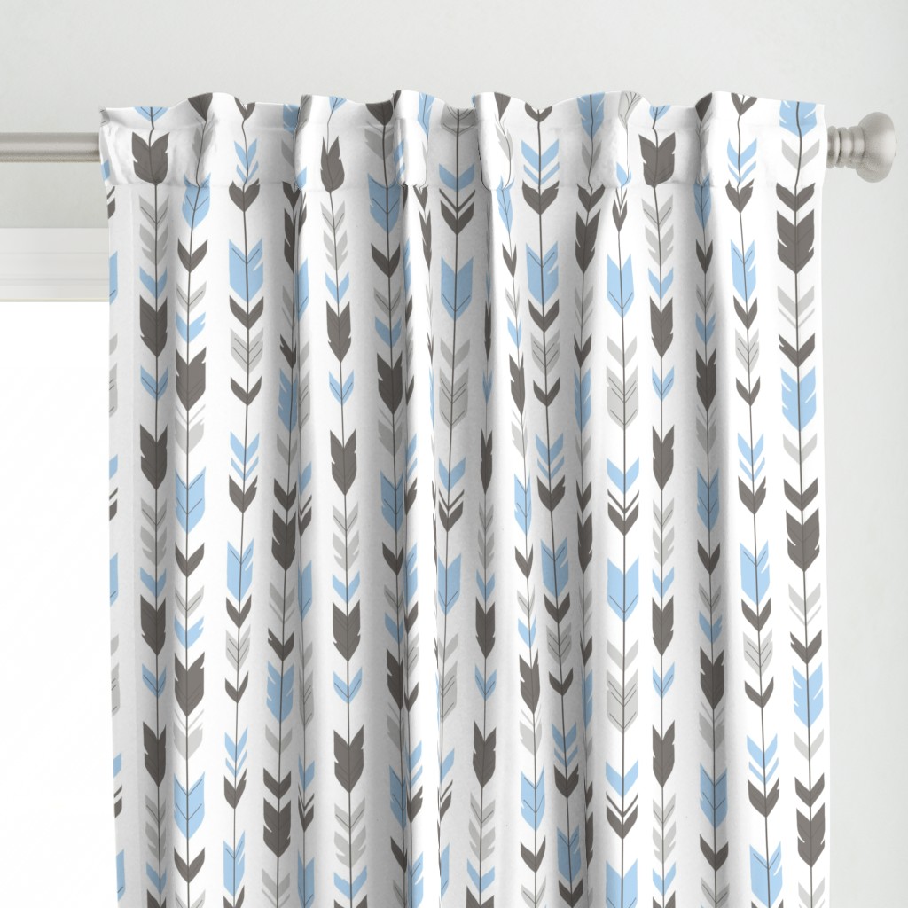 Arrow Feathers - Baby boy blue, , grey,white-