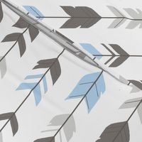 Arrow Feathers - Baby boy blue, , grey,white-