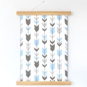 Arrow Feathers - Baby boy blue, , grey,white-