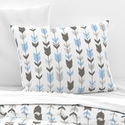 Arrow Feathers - Baby boy blue, , grey,white-