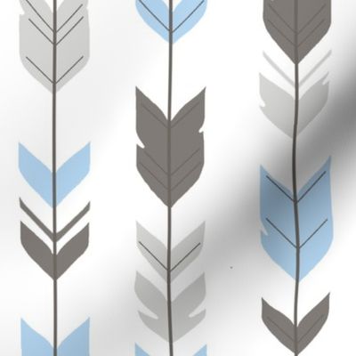 Arrow Feathers - Baby boy blue, , grey,white-