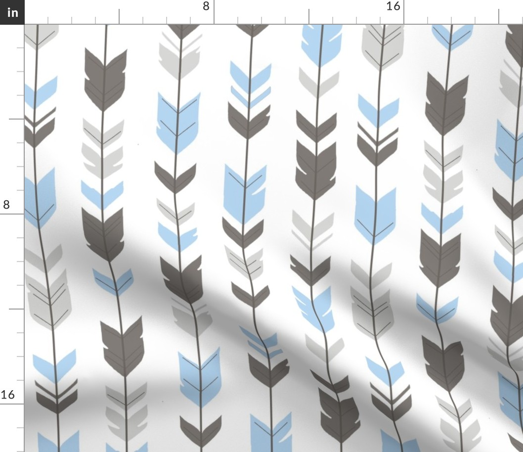 Arrow Feathers - Baby boy blue, , grey,white-