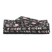 Arrow Feathers - Baby girl woodland - charcoal, grey, pink