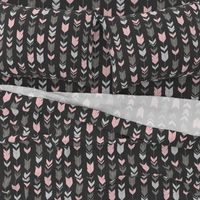 Arrow Feathers - Baby girl woodland - charcoal, grey, pink