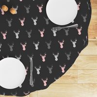 deer- baby girl woodland - pink grey off-black