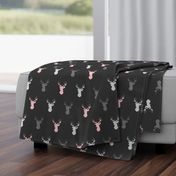 deer- baby girl woodland - pink grey off-black