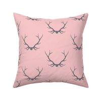 Antlers- baby girl pink and grey -Buck deer-ch-ch
