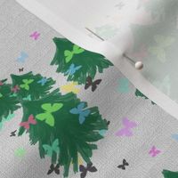Painted Evergreens & Butterflies