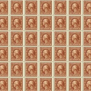 1908 George Washington brown 4-cent stamp sheet