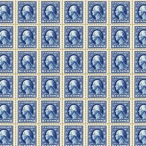 1908 George Washington blue 5-cent stamp sheet
