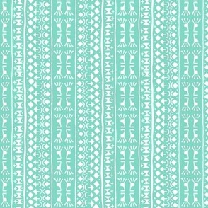 Tribal Warrior Stripe Mint Green and White