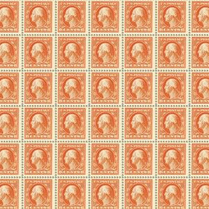 1908 George Washington 6-cent orange stamp sheet