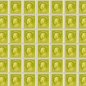 1919 Benjamin Franklin 13-cent lime green stamp sheet