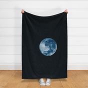 blue 18" supermoon panel on dark navy blue-black (two yards only!)